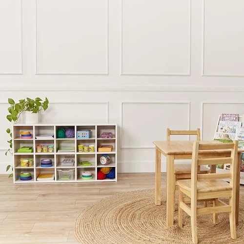 ECR4KIDS STREAMLINE 20 CUBBY TRAY STORAGE CABINET 4X5 NATURAL - WHITE WASH - Image 3 of 4