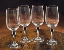 Courvoisier Cristal d Arques VENISE SAPHIR 6-oz Wine Glasses Cobalt Set Of 4