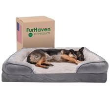 Furhaven Extra Large Memory Foam Dog Bed w/ Removable Bolsters  Washable Cover