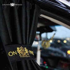 4pcs Junction Produce Black Curtains Luxury Gold Jp Car Window Shade Valance 60m