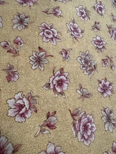 VTG PETER PAN COTTON FABRIC PINK & Fuschia Victorian Florals on cream 3 remnants