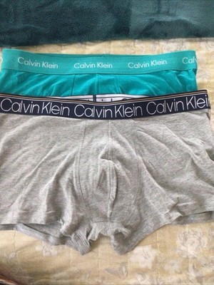 Calvin Klein 2 Pack Boxer Briefs Grey/Turquoise Size L New No Tag