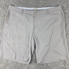 Peter Millar Salem Classic Fit Golf Shorts Mens 40 Grey Performance Geometric