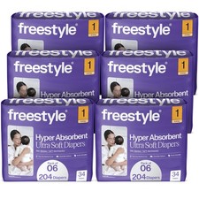Freestyle BambooTek Diapers - Size 1, Hyper Absorbent, Non-Toxic, Disposable