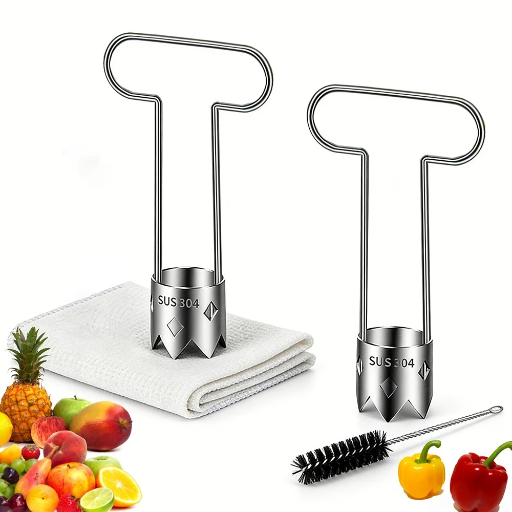 2PCS Stainless Steel Fruit Corer Tool Apple Pear Seed Remover Kitchen Vegetable