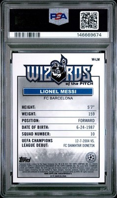 Lionel Messi 2020-21 Topps Merlin Chrome Wizards Of The Pitch PSA