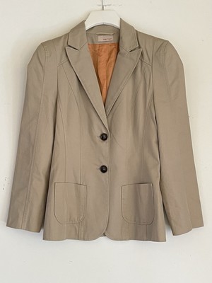 APRIORI * Schöner Blazer Jacke Sakko Single Breasted Beige Baumwolle Gr. 38