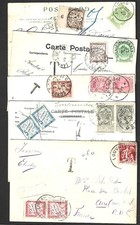 Lot 5 Cartes Postales Belge Avec Taxe Française