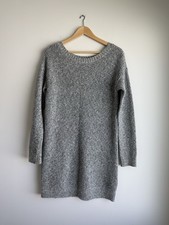 Hollister Womens Medium Gray Knit Sweater Dress Long Sleeve Casual Cozy