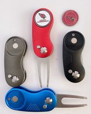 NFL 2 Prong Switchblade GOLF DIVOT REPAIR TOOL Blue  Ballmark ARIZONA CARDINALS