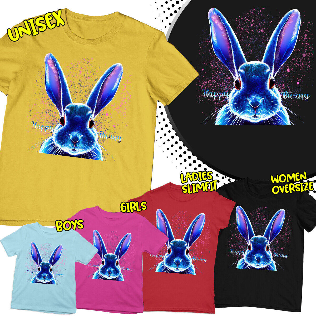 T-Shirt Aquarell Hase gesegnet Ostern Frühling Festival Familie passendes Top #ED