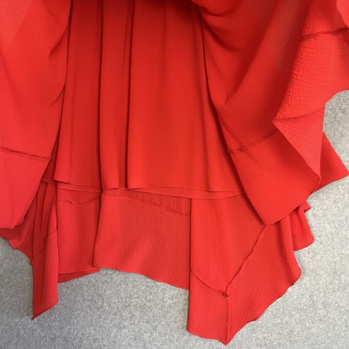 Witchery Dress Womens 10 S Red Asymmetric Handkerchief Hem Midi Fit & Flare - Picture 6 of 14