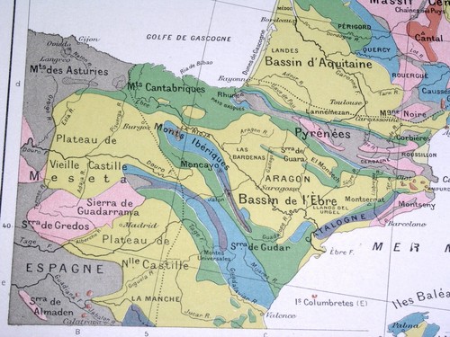 1925 VINTAGE GEOLOGICAL MAP OF WESTERN EUROPE / FRANCE GREAT BRITAIN NETHERLANDS - Bild 7 von 12