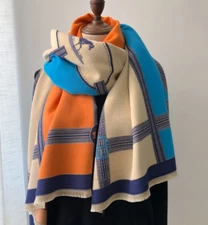 Winter Ladies Women Check Pattern Cashmere Feeling  Scarf Soft Warm