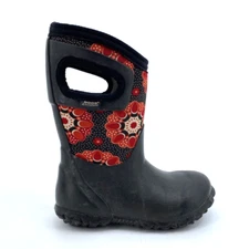 Little Kids 9 Bogs Girls Mesa Super Flowers Waterproof Boots Rubber Red Floral