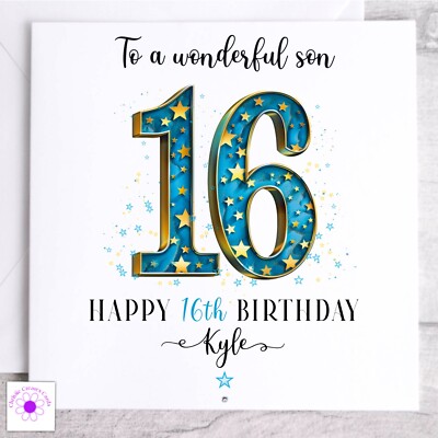 NEW 'HAPPY 16TH Birthday Son' - A5 Card for Him Celebration 16th Birthday Love £3.99 - UK