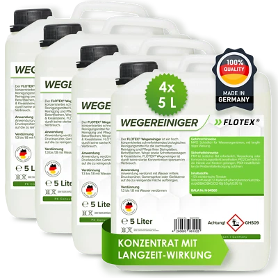 Flotex Wegereiniger Konzentrat, 4 x 5L Steinreiniger für Terasse und Pflaster - Bild 1 von 4