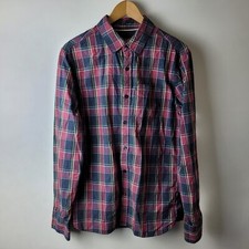 Fat Face Men Size S Blue Pink Check 100 Cotton Winter Shirt Top Casual Smart