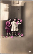 Girls Model Children Victorian Times Vintage RPPC B207