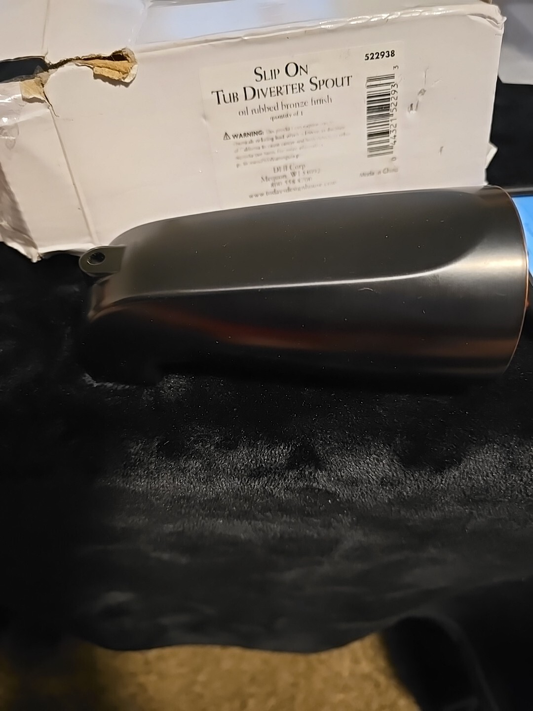 Slip-On Tub Diverter Spout 5 Inch Oil Rubbed Bronze Finish 522938-SLIGHTLY DIRTY