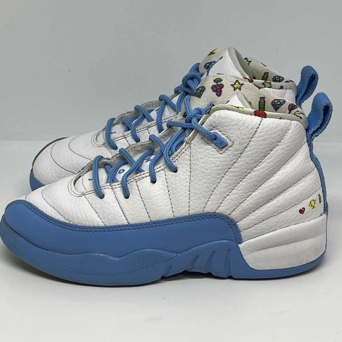 Air Jordan 12 Retro GS University Blue (Emoji) Size 1Y DQ4366-114