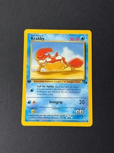 Krabby 51/62 1st Edition Pokémon Card Fossil Common WOTC NM
