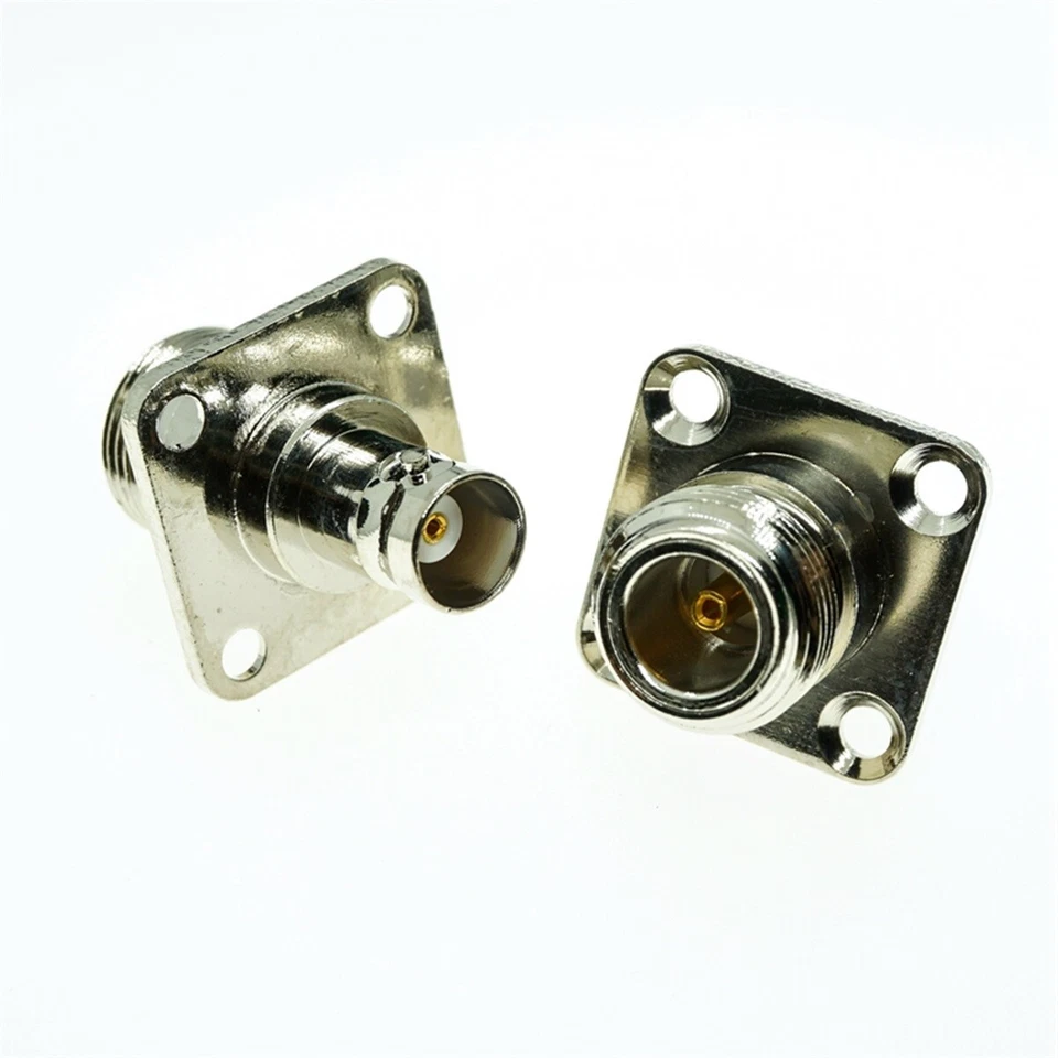 Connector Adapter BNC Female to N Female Jack 4 Holes Flange for Radio Coaxial - Image 3 of 3