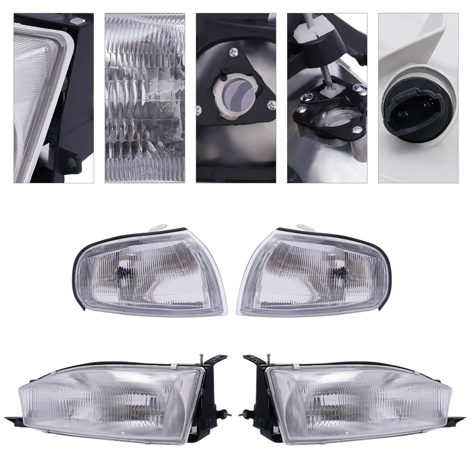 Faros halógenos y lámpara de esquina izquierda+derecha para Toyota Camry 1992 1993 1994 Foto 4 de 4