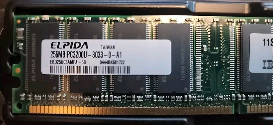 ELPIDA 256MB PC3200 DDR DIMM Memory Module IBM FRU 73P2683 P3200U-3033-0-A1 - Image 2 of 3
