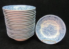 Vtg. Salem Olde Staffordshire Blue English Village Fruit Dessert Bowl(s) 5 1/4"