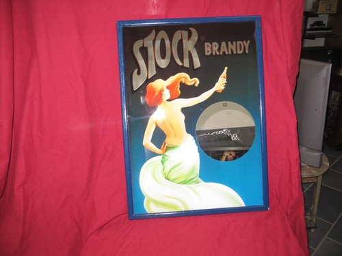 Pubblicità anni '60/70 - STOCK BRANDY quadro a specchio con orologio (non funzio - Bild 3 von 10