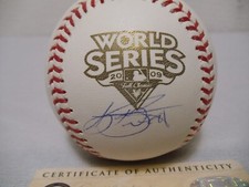 AJ Burnett 2009 World Series New York Yankees Autographed Baseball Steiner COA