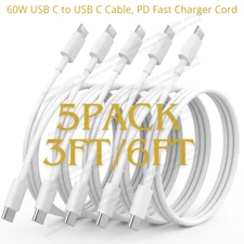 5X 60W USB C to Type C Fast Charging PD Data Cable For iPhone 16 15 Pro Plus Lot
