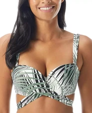 Coco Reef Women's Printed Five-Way Convertible Bra-Sized Bikini Top Size 32/34DD