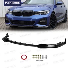 Gloss Black Front Bumper Spoiler Lip For 2019-2022 BMW G20 330i M340i M Sport