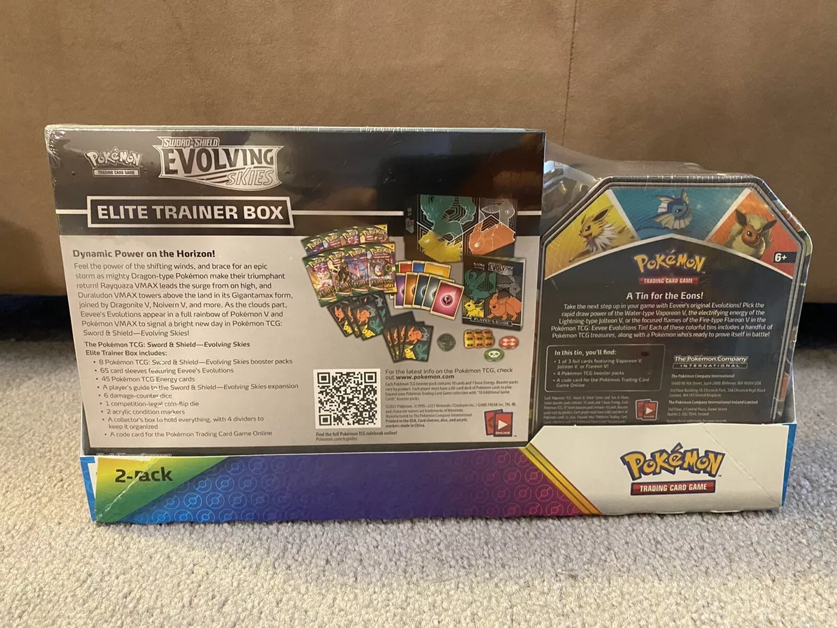  Pokémon TCG: Sword & Shield—Evolving Skies Elite Trainer Box,  Random, Size 6 : Toys & Games