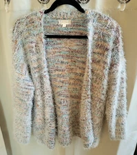 Altard State Cardigan Medium Fuzzy Sweater Open Y2K Chunky Western Shaggy 15814x