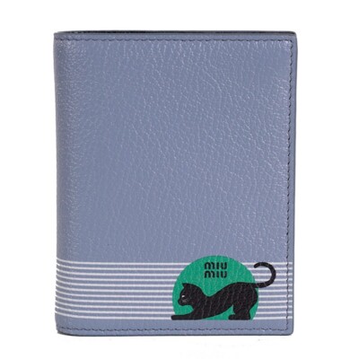 小物 MIU MIU Vintage Embossed Leather Wallet Sell Miu Miu Vintage Embossed Compact Wallet - Green