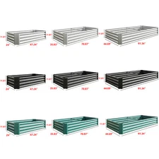 Galvanized Steel Garden Raised Bed Metal Planter Box Grow Vegetable Flower