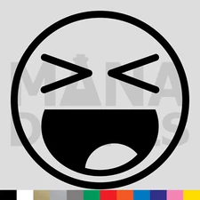 Smiley Face Vinyl Die Cut Decal Sticker - Laugh Laughing Happy Funny Smile