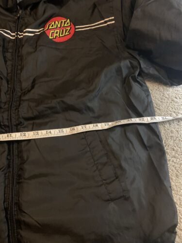 SANTA CRUZ Men's size XL Dot Hooded Windbreaker Jacket Black with Logo - Picture 6 of 7