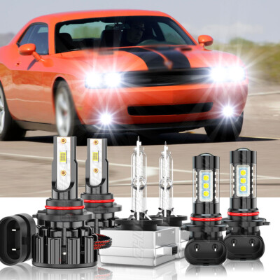 For Dodge Challenger 2008-2010 HID/LED Headlight Fog Light Bulbs KIT