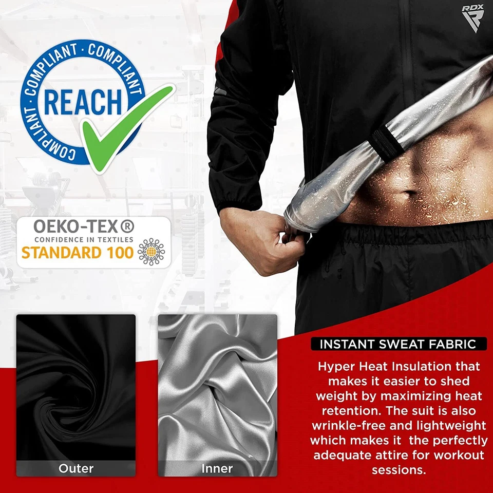 Sweat Sauna Suit by RDX, Heat suit, Sweat suit, heavy duty suit, Training Work - Image 3 of 4