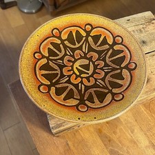 Vintage Poole Pottery Aegean Brown / Orange / Yellow Patterned Large Plate –