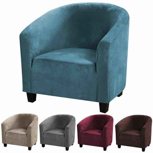 Stretch Club Sofa Chair Cover Living Room Tub Barrel 1 Seater Armchair Slipcover - Picture 4 of 34
