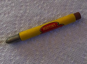 Vintage Advertising Bullet Pencil - Martin's Limestone - Blue Ball Pa
