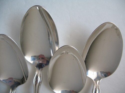 MERIDEN CUTLERY Co XII Teaspoons SET OF 6 SIX Pat July 14 08 Scroll Silverplate - Picture 4 of 11
