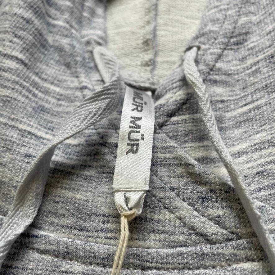 VETEMENTS MUR MUR maglione donna grande felpa con cappuccio maglia tasca frontale grigio trafilato