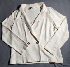H M Divided Blazer Women Jacket Small Beige Double Breasted Long Sleeve Collared