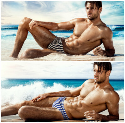 Lowrider Stripes Green Brief - Swimwear range at